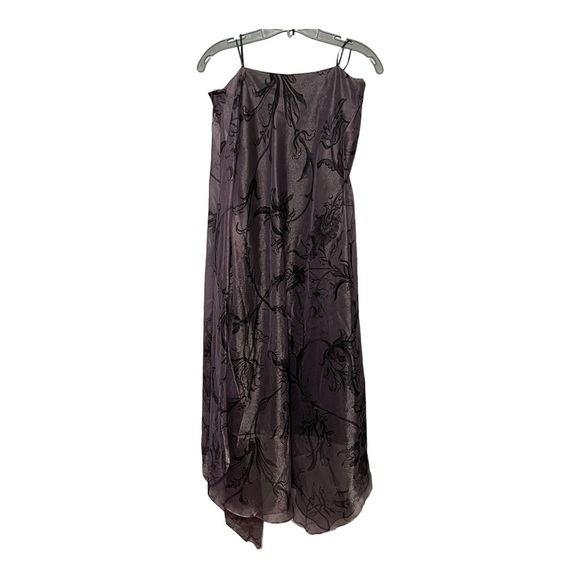 Lafayette 148 New York Strapless Draped Purple Silk Blend Floral Chiffon Dress 6 - Picture 4 of 9